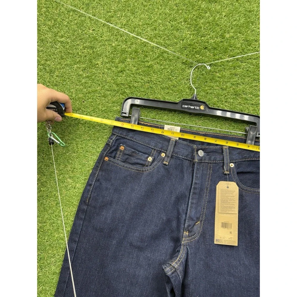 Levis 550 Jeans Mens 33x34 Dark Wash Denim Button Fly Straight Leg NWT